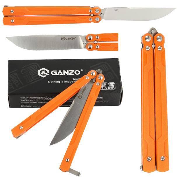 Ніж розкладний (балісонг) Ganzo G766-OR (Orange)