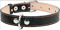 Нашийник для собак середніх і великих порід шкіряний подвійний 25мм чорний, довжина 38-50 см 02291 CoLLar, фото 2