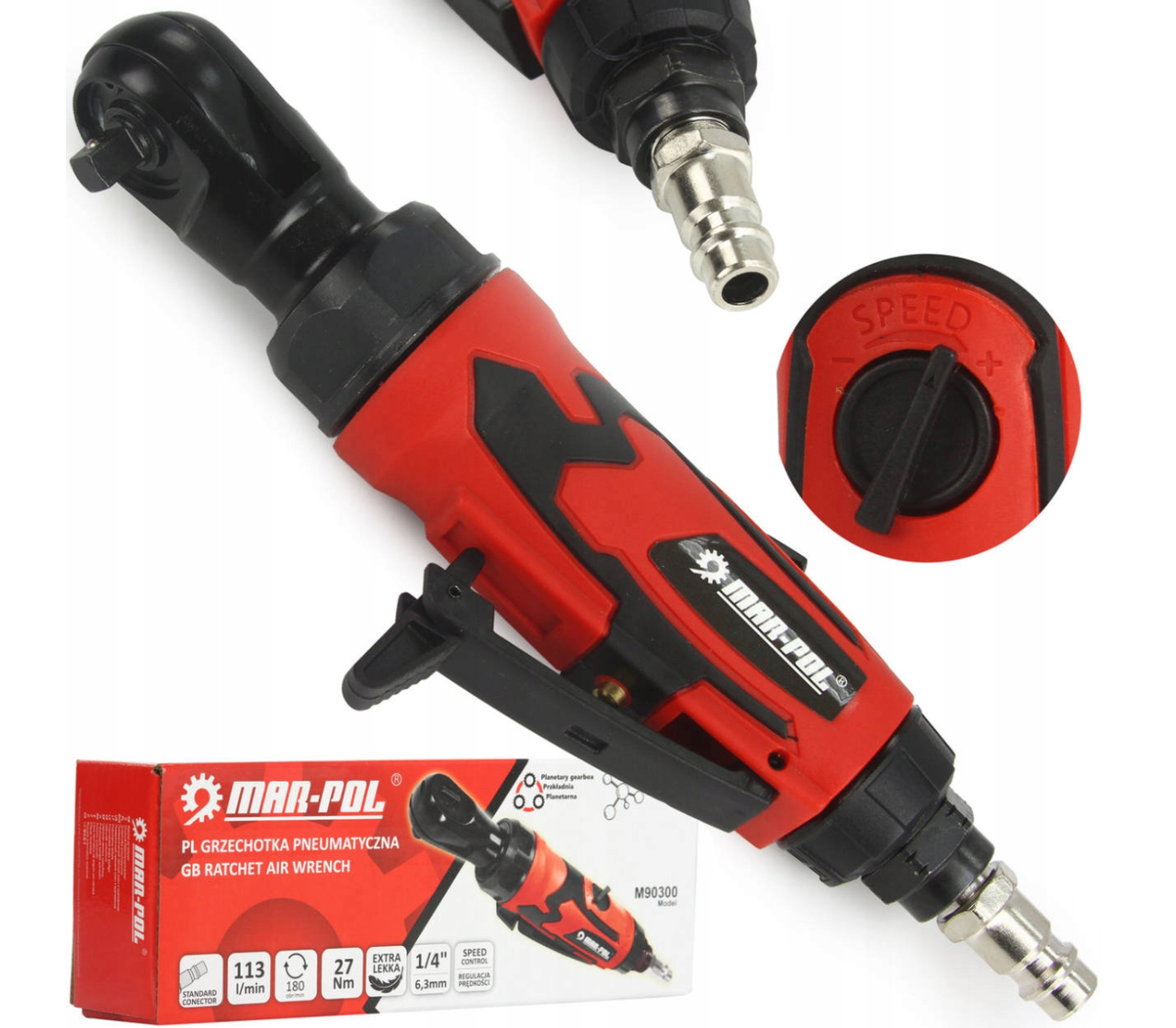 Пневмогайковерт кутовий 1/4" MAR-POL M90300