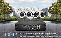 Комплект видеонаблюдения Techage 4CH 4 камеры 720P DVR AHD Ночное Видение. Onvif. XMeye