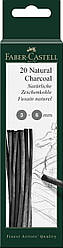 Вугілля натуральне Faber-Castell Pitt natural charcoal stick, товщина 3-6 мм (20 паличок), 129198