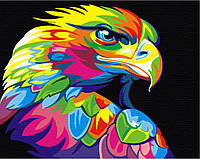 Картина по номерам "Радужный орел" 40x50 3v1 Рисование Живопись Раскраски (Животные, птицы и рыбы)