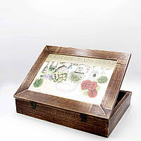 Скринька дерев'яна Прованс для зберігання чаю, гарна подарункова шкатулка-скринька.