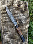 Ніж фінка з дамаської сталі НКВС-3 горіх ручна робота, фото 5