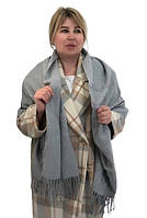 Жіночий шарф 100% кашемір Rossi 185 см*75 см Светло-серый меланжевый