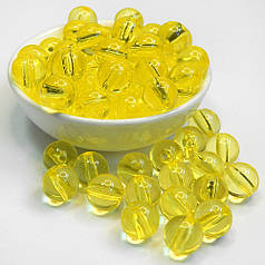 Намистини акрилові "желе" 12 мм, жовтий (10 шт)