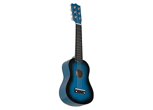 Гітара дерев'яна шестиструнна дитяча ігрова струни металеві медіатор запасна струна синій колір