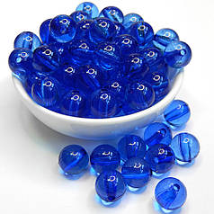 Намистини акрилові "желе" 12 мм, синій (10 шт)