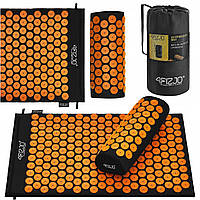 Килимок акупунктурний з валиком 4FIZJO Classic Mat Аплікатор Кузнєцова 4FJ0042 Black/Orange