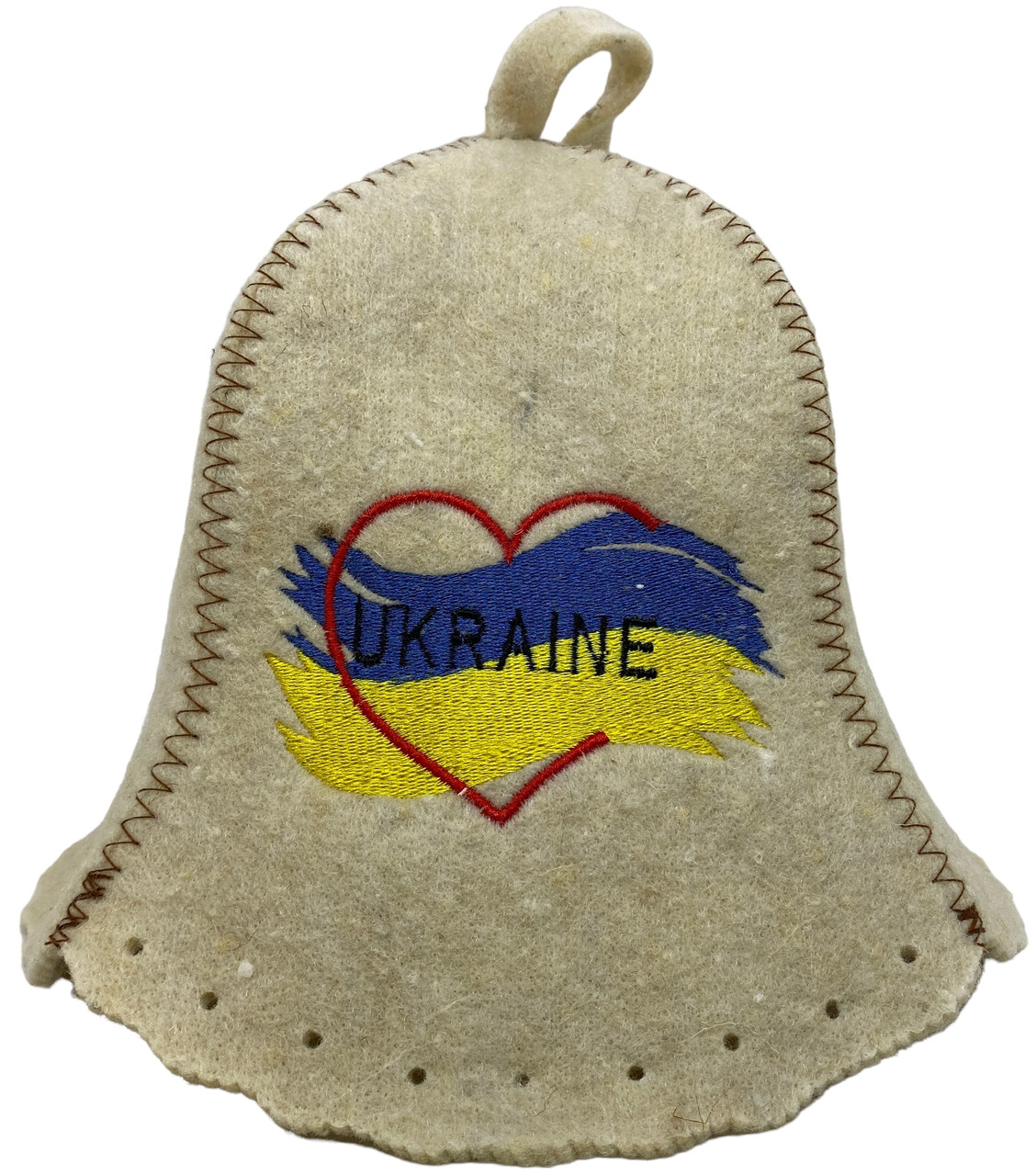 Шапка для бані та сауни з вовни I Love Ukraine