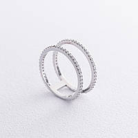 Двойное серебряное кольцо с фианитами OR106010 ZIPMARKET