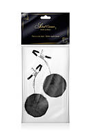 Затискачі для сосків з хутром Sweet Caress Rabbit nipple clamps AIW Or2103, фото 5