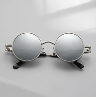 Очки стимпанк круглые серебряные