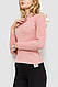Водолазка трикотажна жіноча, колір світло-рожевий, 204R035, фото 3
