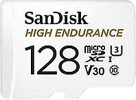 Карта памяти MicroSDXC (UHS-1 U3) SanDisk High Endurance 128Gb class 10 V30 (100Mb/s) (adapterSD)