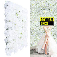 6шт искусственный цветок настенная тарелка настенное украшение белый 40 х 60 см