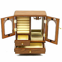 Шкатулка для украшений с 2 ящиками 2 открывающиеся шкатулки для украшений стеклянная дверь деревянный шкаф для