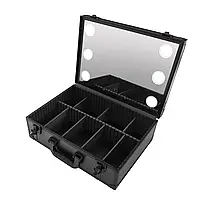 Макияжный чемодан с зеркалом и подсветкой Косметический ящик-органайзер Косметическая сумка Макияж Сумка для