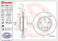 Тормозной диск BREMBO 09770111 на BMW 3 седан (E46).