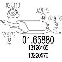 Задня частина вихлопної системи MTS 0165880 на OPEL VITA C (F08, F68)