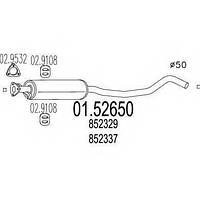 Средняя часть выхлопной системы (Резонатор) MTS 0152650 для OPEL VECTRA A (86_, 87_).