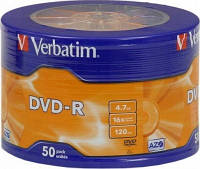 Диски Verbatim DVD-R 4.7Gb 50pcs 43788