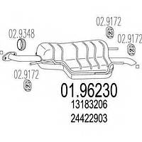 Задняя часть выхлопной системы MTS 0196230 для OPEL ZAFIRA A (F75_).