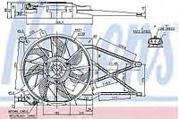 Вентилятор охлаждения OP ASTRA G (98-) 1.2 i 16V (+) [OE 1314 539] NISSENS 85185 для OPEL ASTRA G Наклонная