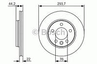 Диск тормозной VW Multivan VTransporter T5 R PR2 BOSCH 0986479S06 для VW TRANSPORTER Mk V с бортовой