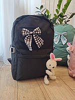 Школьный рюкзак с белым кроликом и бантиком для девочки подростковая девчачья сумка для школы
