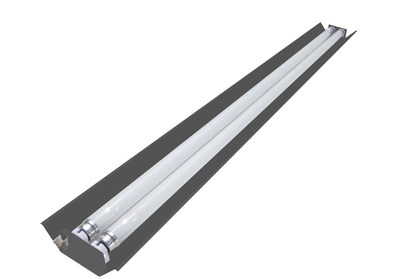 Відкритий корпус для лінійного світильника під 2 LED лампи 120 см IP20 компакт сірий 2х стороннє