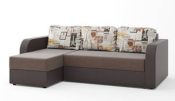 Кутовий диван Париж (бежевий з коричневим, 235х150 см) IMI