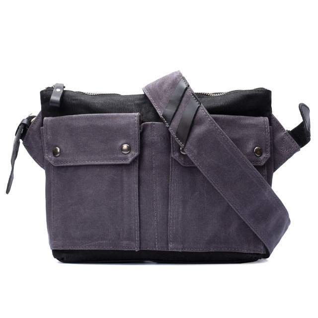 Фото чоловіча сумка через плече сірого кольору