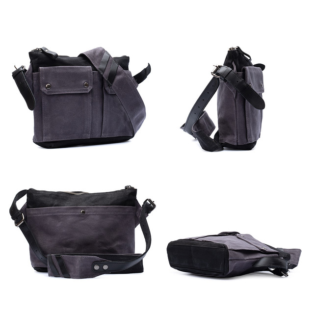 Фото чоловіча сумка через плече сірого кольору