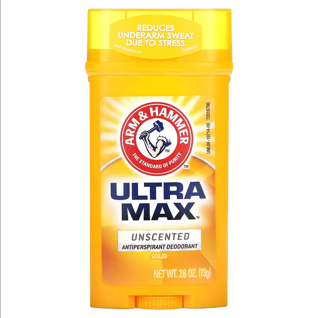 Arm & Hammer, UltraMax, Твердий дезодорант-антиперспірант для чоловіків, аромат "Без запаху" 73 г