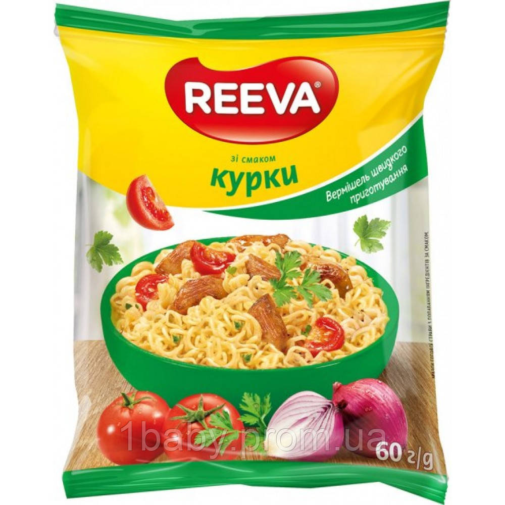 Вермишель Быстрого Приготовления Reeva со Вкусом Курицы 60 Г ...
