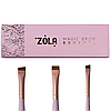 Набір пензлів ZOLA MAGIC BROW BRUSHES для фарбування брів світло-рожевий, фото 3