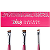 Набір пензлів ZOLA MAGIC BROW BRUSHES для фарбування брів малиновий, фото 3
