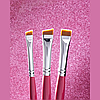 Набір пензлів ZOLA MAGIC BROW BRUSHES для фарбування брів малиновий, фото 7