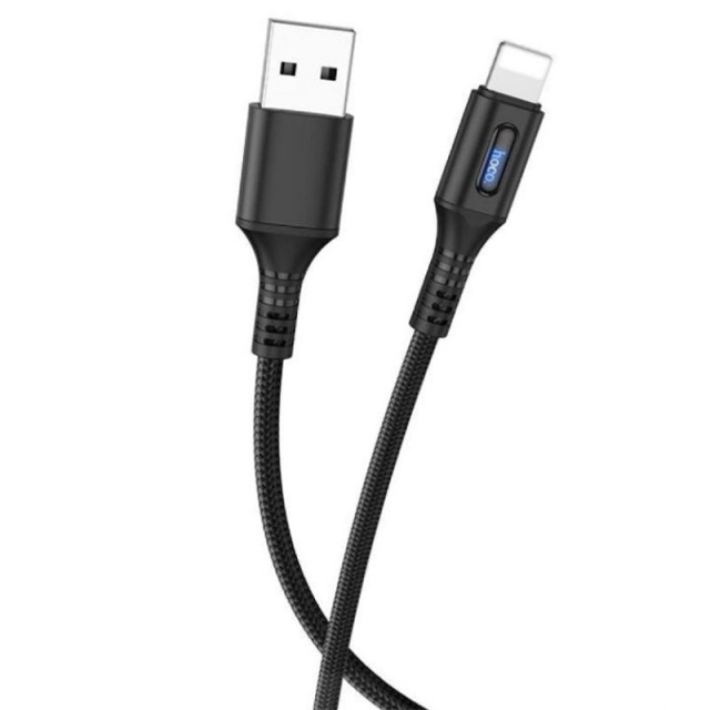 Кабель Hoco U79 Pisces Cable USB to Lightning 2,4A 1m Black