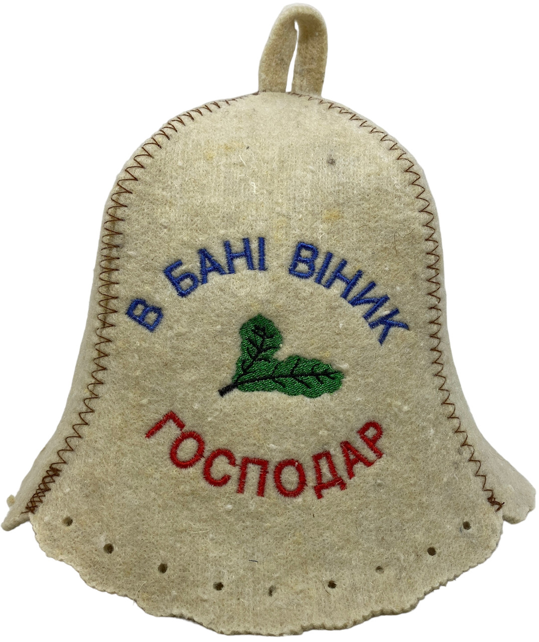 Шапка для бані та сауни з вовни В бані віник господар