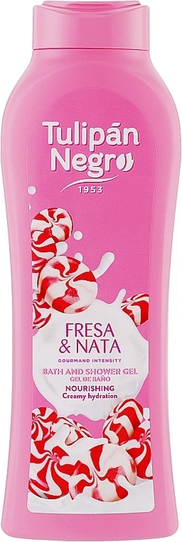 Гель для душу "Полуничний крем" Tulipan Negro Strawberry Cream Shower Gel