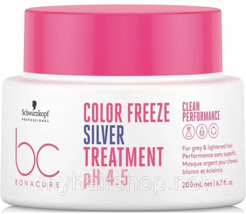 Маска для нейтралізації небажаної жовтизні волосся Schwarzkopf BC Bonacur Freeze Silver 200 мл