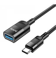 Кабель Hoco U107 Type-C male to USB female USB3.0 charging data sync extension cable Black