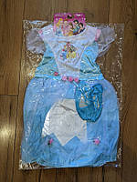 Костюм платье Принцессы для девочки 3-5 лет, голубое, с подсветкой, для утренника, карнавальное