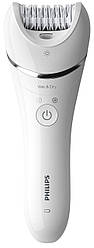 Епілятор Philips 8000 series дисковий, акумул., пінцет.-32, волог.+сух., насадок-4, з підсвіткою, білий