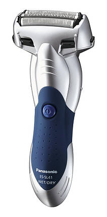 Бритва електр. Panasonic сіткова, 7600 об/хв, бритв.головок-3, Li-Ion, сух.+волог., тример, срібно-синій, фото 1