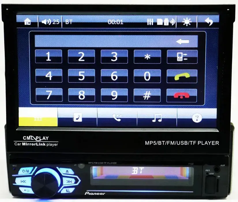 Автомагнітола 1DIN Pioneer 7110/7130 висувний екран 7" дюймів