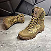 Чоловічі тактичні берці весна-літо койот/піксель (з гербом), військові літні черевики, армійське літнє взуття для зсу 40-46, фото 3