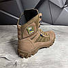 Чоловічі тактичні літні берці койот (з гербом), військові черевики на літо, армійське літнє взуття, фото 6